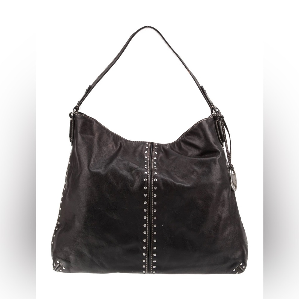 Michael kors Black Leather Studded Shoulder Bag